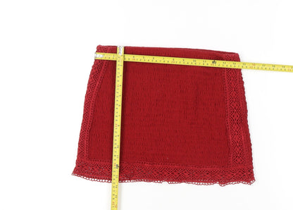 H&M Divided Women’s Red Lace Mini Skirt Size S Stretch