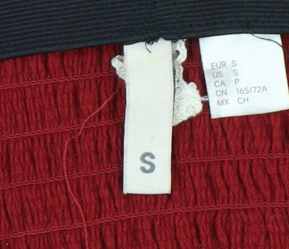 H&M Divided Women’s Red Lace Mini Skirt Size S Stretch