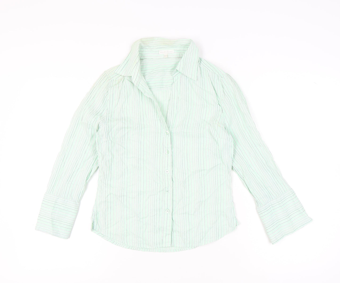 Austin Reed Women’s Green Striped Button-Up Shirt Size 10