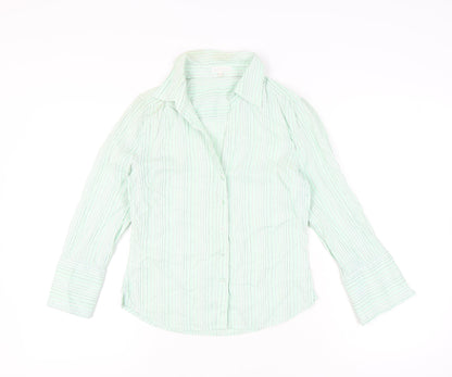 Austin Reed Women’s Green Striped Button-Up Shirt Size 10