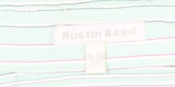 Austin Reed Women’s Green Striped Button-Up Shirt Size 10