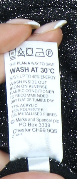 Womens UK Size 22 Marks and Spencer Black Basic Blouse