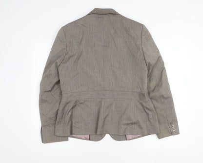 F&F Women’s Brown Pinstripe Blazer Size 16 Regular Fit Work Jacket