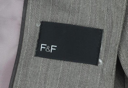 F&F Women’s Brown Pinstripe Blazer Size 16 Regular Fit Work Jacket