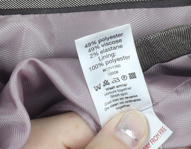 F&F Women’s Brown Pinstripe Blazer Size 16 Regular Fit Work Jacket