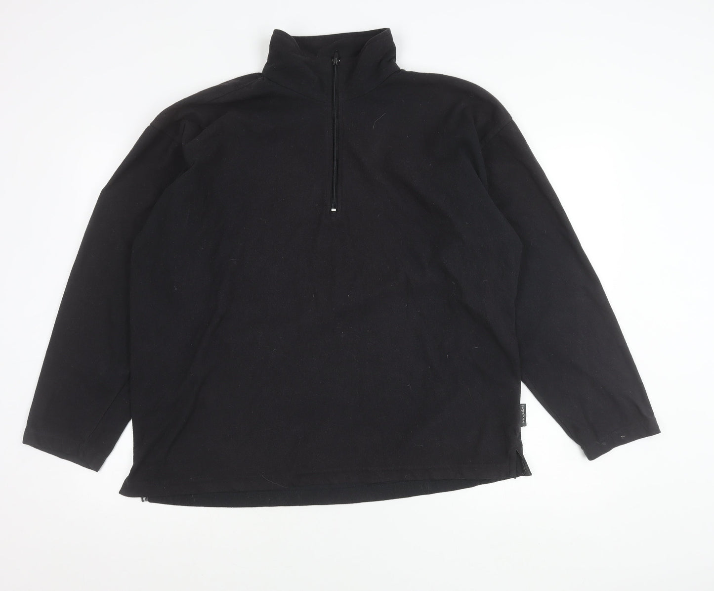 Highpoint Mens Black Fleece Pullover Sweatshirt L 1/4 Zip Thermal