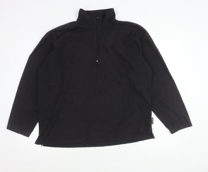 Highpoint Mens Black Fleece Pullover Sweatshirt L 1/4 Zip Thermal