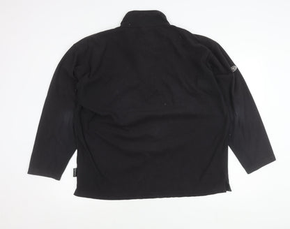 Highpoint Mens Black Fleece Pullover Sweatshirt L 1/4 Zip Thermal