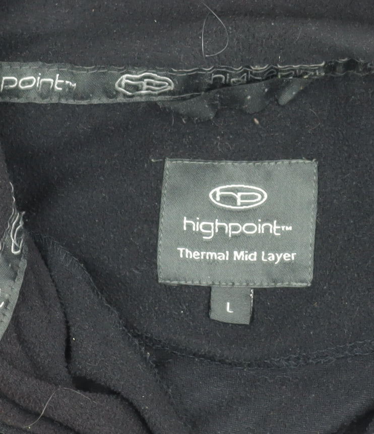 Highpoint Mens Black Fleece Pullover Sweatshirt L 1/4 Zip Thermal