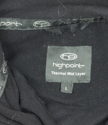 Highpoint Mens Black Fleece Pullover Sweatshirt L 1/4 Zip Thermal