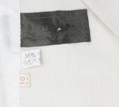 Women's Ivory Double-Breasted Suit Jacket Size 10 Viscose Blend