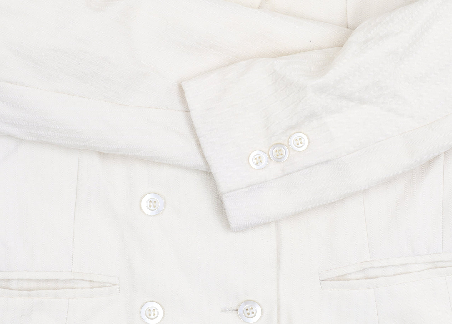 Women's Ivory Double-Breasted Suit Jacket Size 10 Viscose Blend