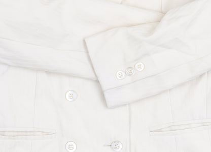 Women's Ivory Double-Breasted Suit Jacket Size 10 Viscose Blend