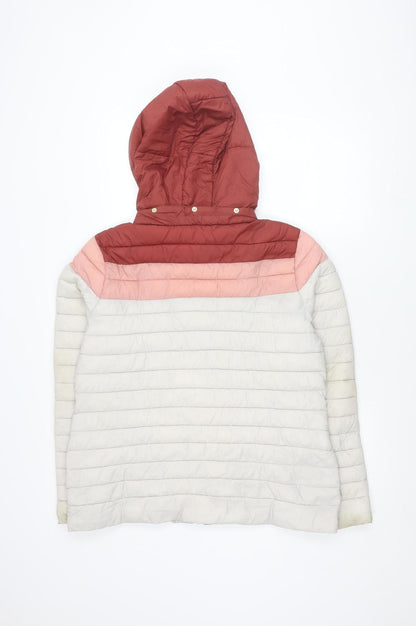 Next Womens Multicoloured Puffer Jacket Size 18 Hooded Quilted Winter Coat