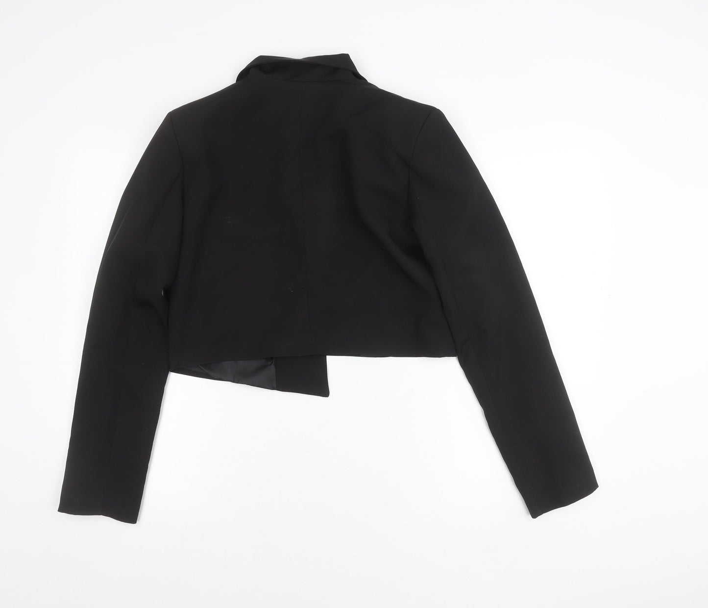 Boohoo Women's Black Cropped Suit Jacket UK 10 Notch Lapel