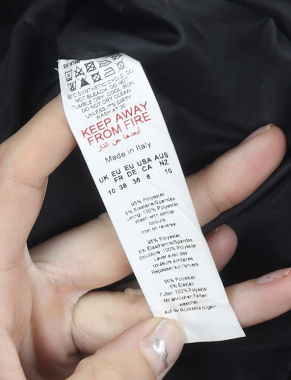 Boohoo Women's Black Cropped Suit Jacket UK 10 Notch Lapel