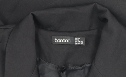 Boohoo Women's Black Cropped Suit Jacket UK 10 Notch Lapel