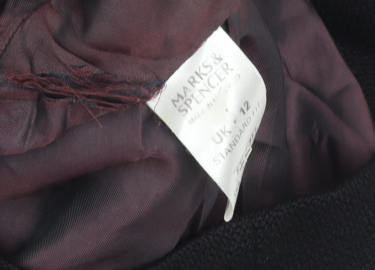 Marks and Spencer Womens Black Blazer Jacket Size 12 Formal Workwear