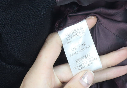 Marks and Spencer Womens Black Blazer Jacket Size 12 Formal Workwear