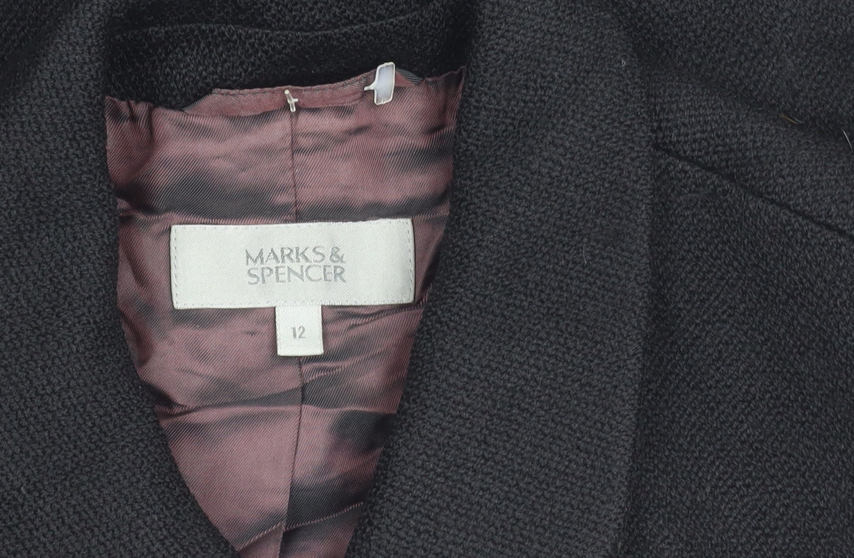 Marks and Spencer Womens Black Blazer Jacket Size 12 Formal Workwear