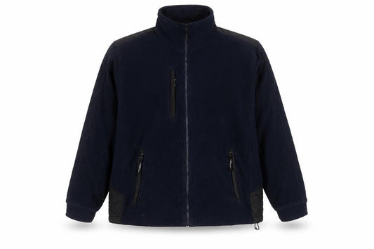Front view of Regatta unisex blue fleece full zip jacket l outdoor workwear