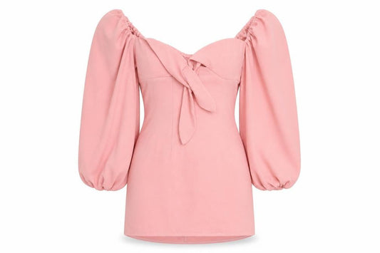 Front view of In The Style Women’s Pink, size UK 10, Bodycon Off Shoulder Dress