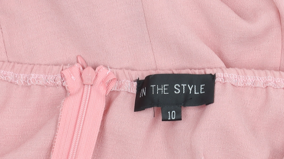 In The Style Women’s Pink Size 10 Bodycon Off Shoulder Dress