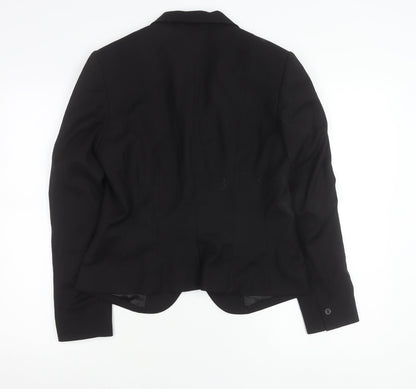 H&M Womens Black Slim Fit Blazer Jacket Size 14 Single Breasted