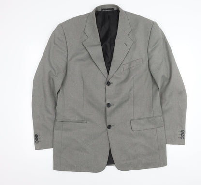Simon Taylor Men's Grey Blazer Jacket 40 Chest Wool Blend Formal