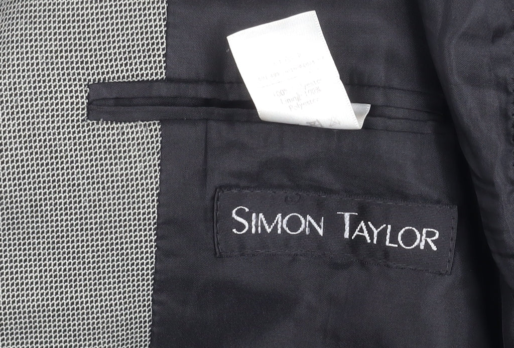 Simon Taylor Men's Grey Blazer Jacket 40 Chest Wool Blend Formal