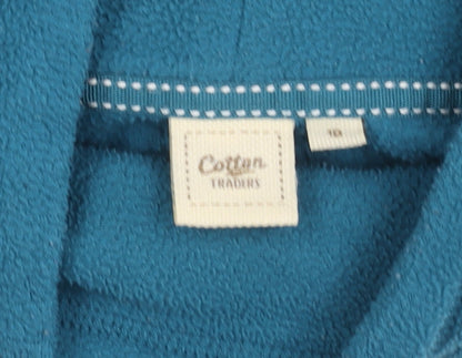 Cotton Traders Women’s Blue Fleece Pullover Sweatshirt Size 10