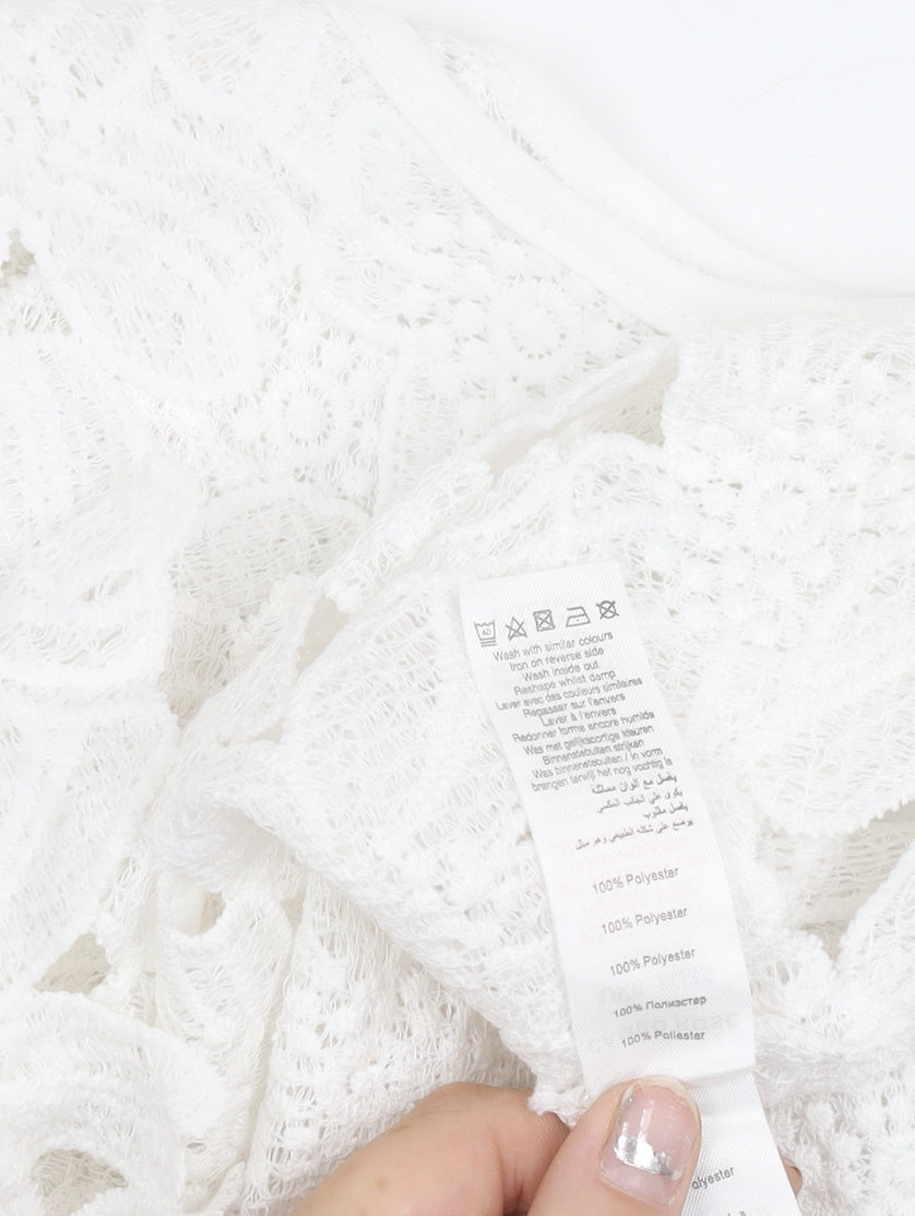 Cameo Rose Women’s White Lace Tank Top Size 8 Sleeveless Camisole