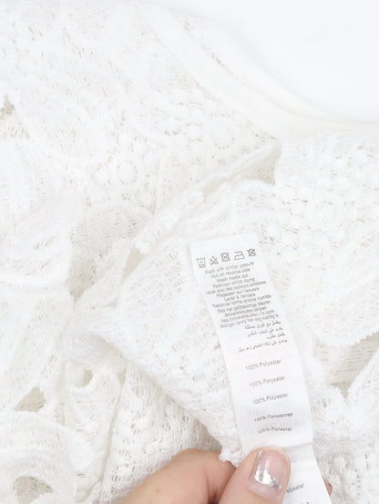 Cameo Rose Women’s White Lace Tank Top Size 8 Sleeveless Camisole