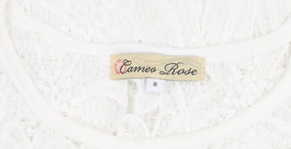 Cameo Rose Women’s White Lace Tank Top Size 8 Sleeveless Camisole