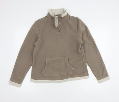 Womens UK Size 12 Marks and Spencer Brown Henley Sweatshirt
