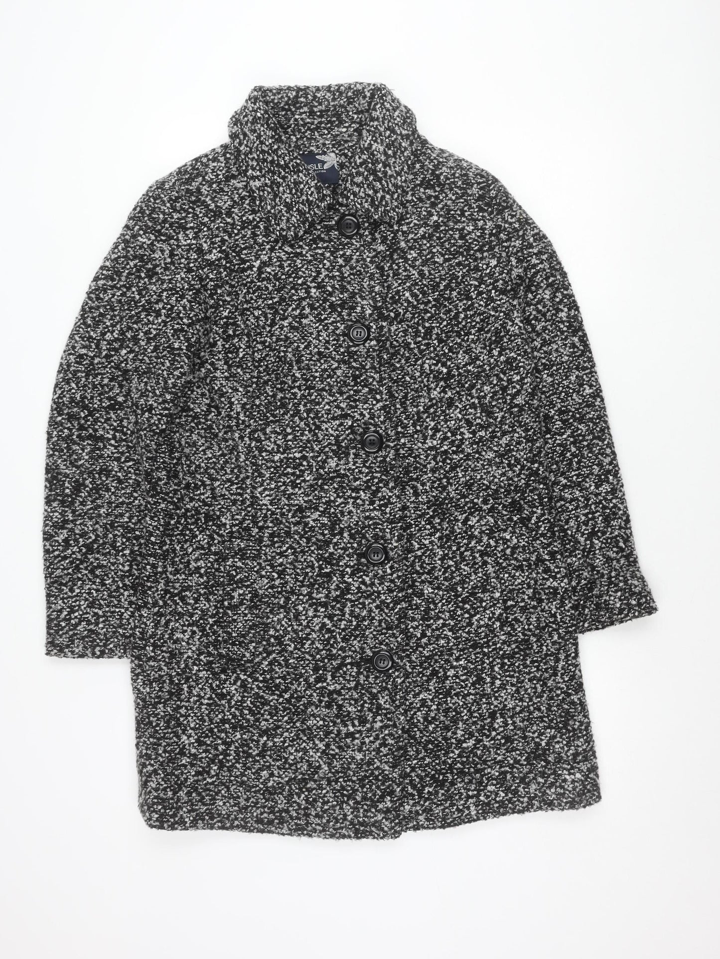 Womens UK Size 10 ISLE Collection Black Overcoat