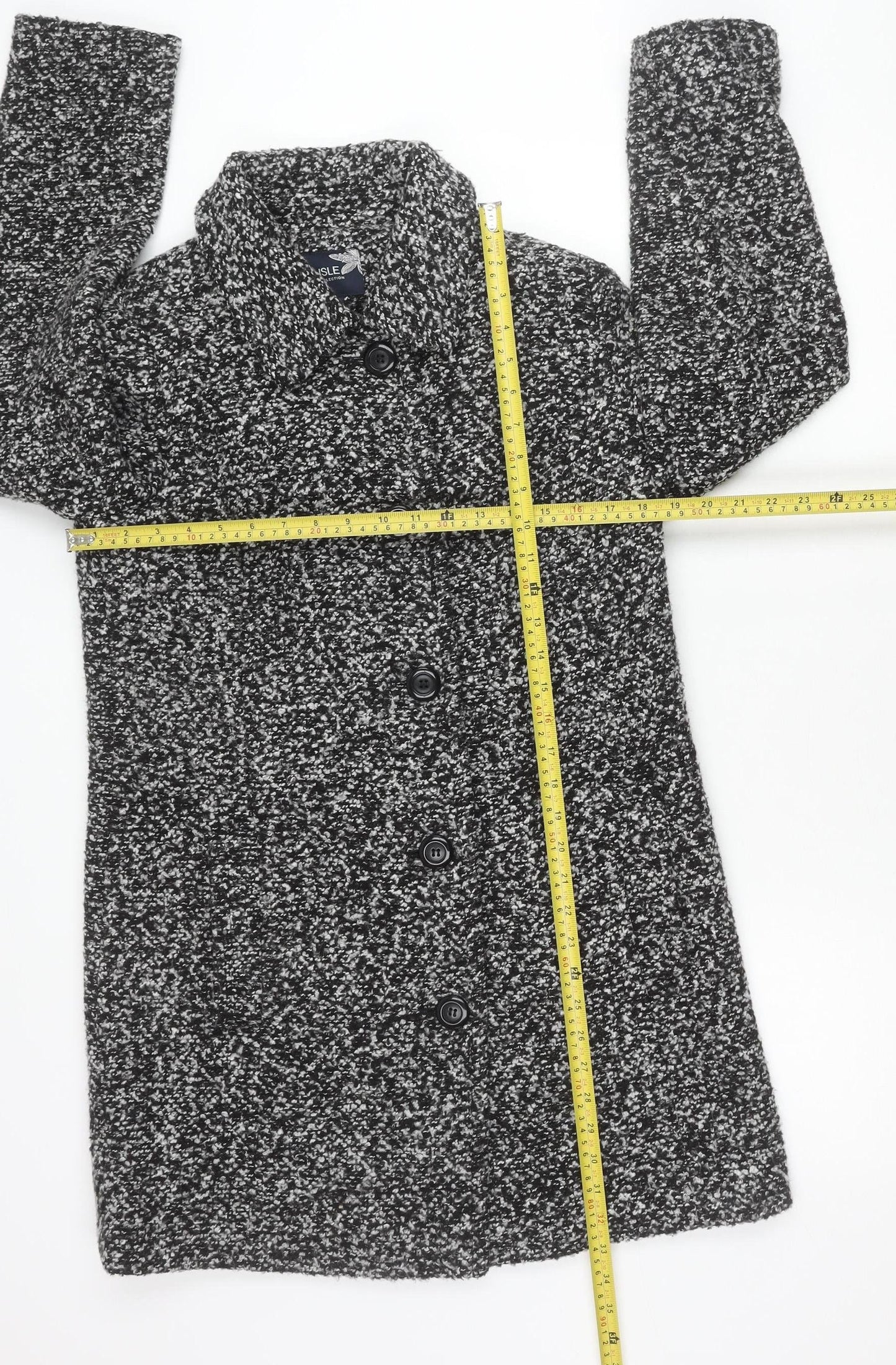 Womens UK Size 10 ISLE Collection Black Overcoat