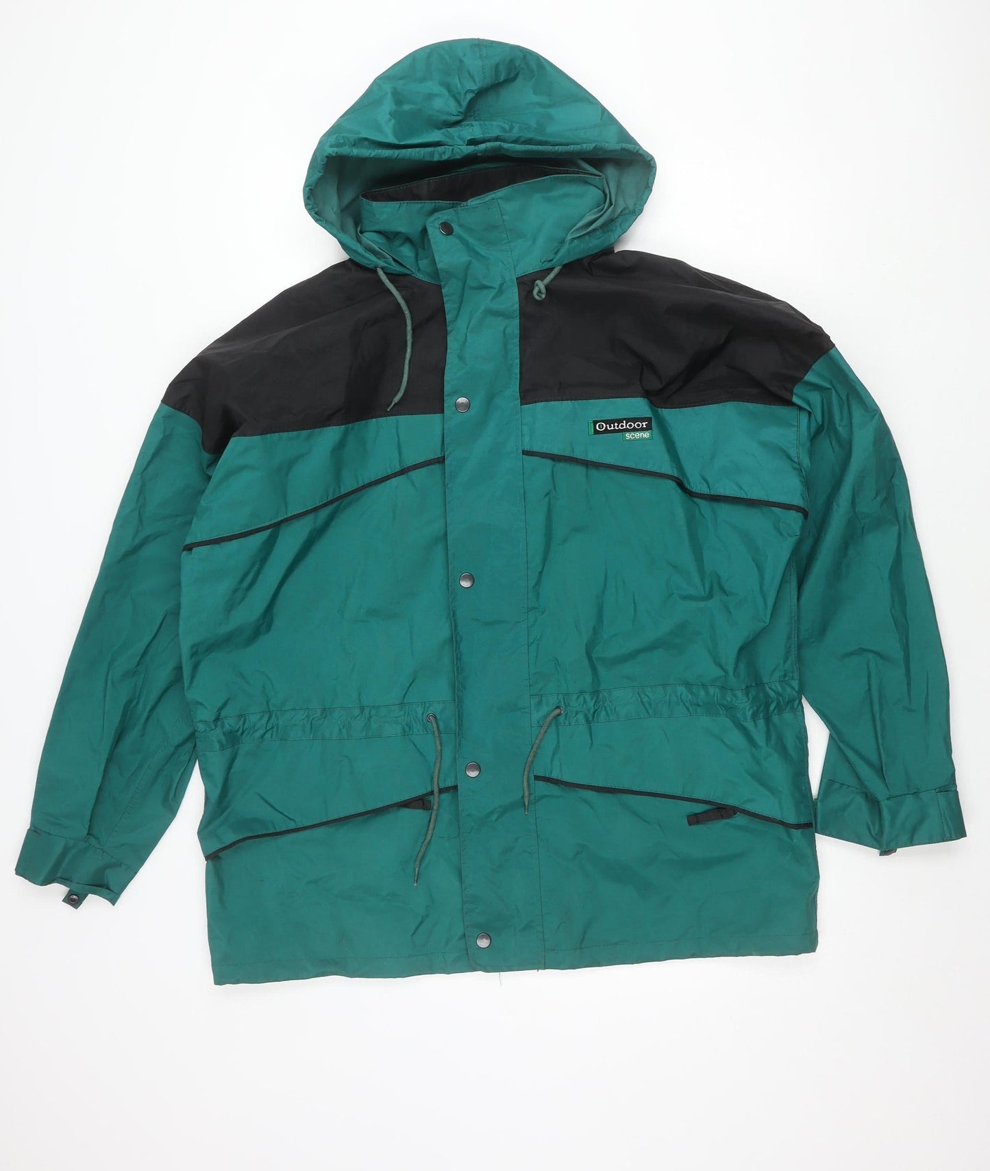 Mens UK Size M Outdoor Scene Green Rain Coat