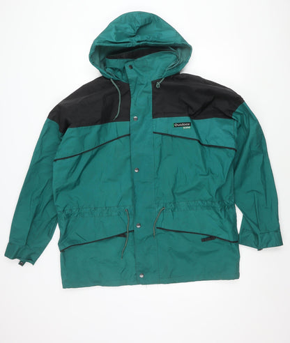 Mens UK Size M Outdoor Scene Green Rain Coat