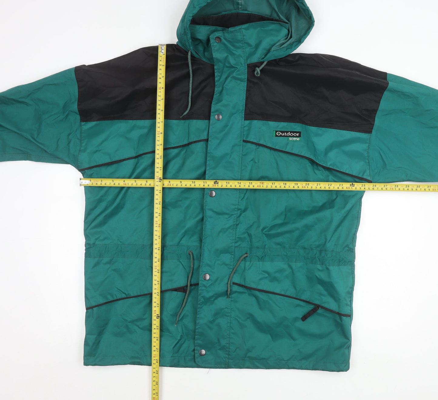Mens UK Size M Outdoor Scene Green Rain Coat