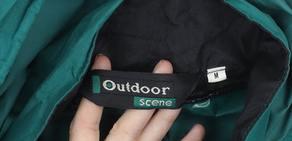 Mens UK Size M Outdoor Scene Green Rain Coat