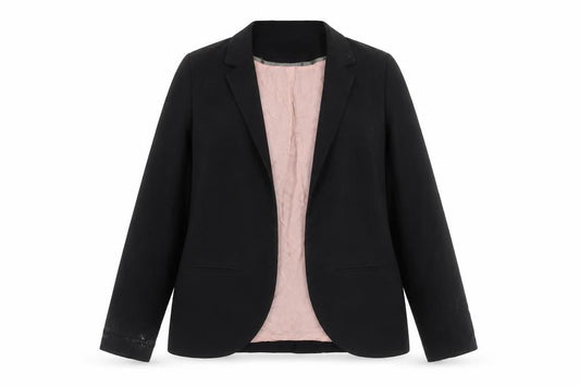 Topshop Women Black Tall Size 14 Blazer Jacket Notch Lapel Workwear