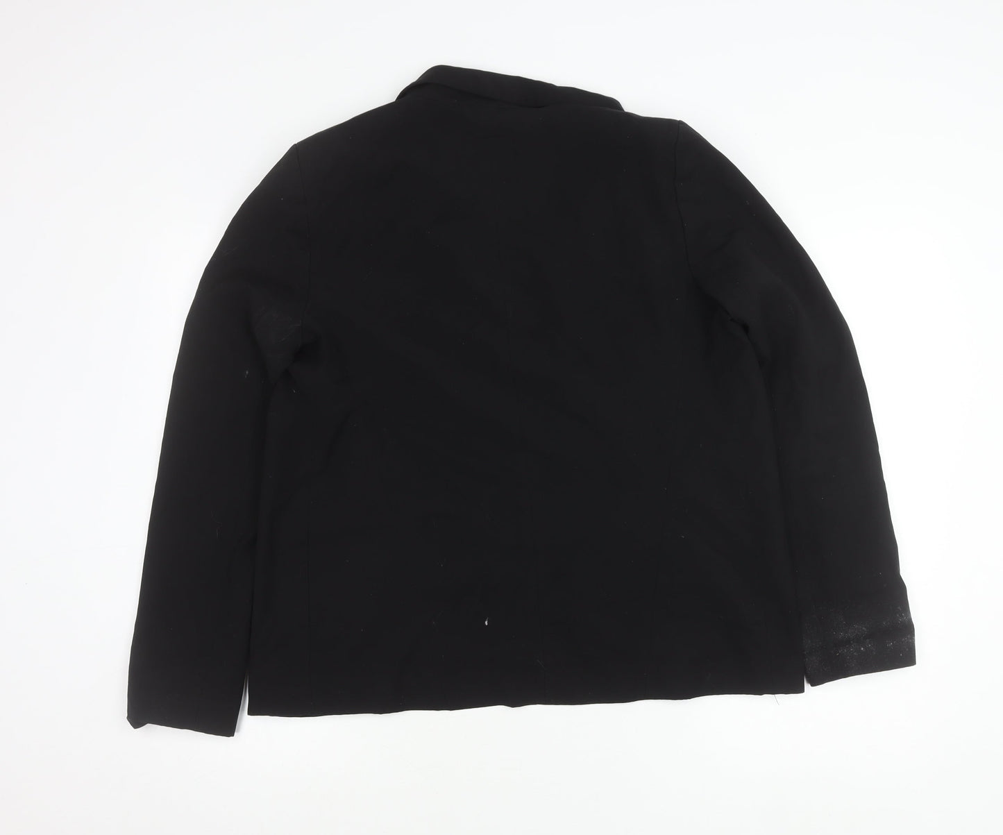 Topshop Women Black Tall Size 14 Blazer Jacket Notch Lapel Workwear