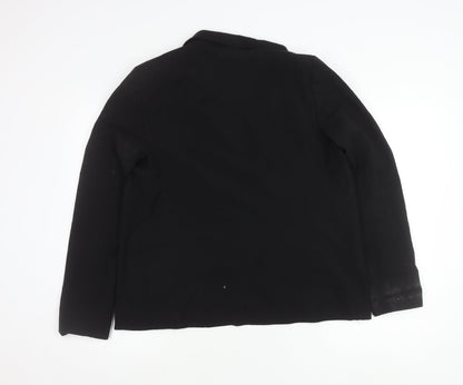 Topshop Women Black Tall Size 14 Blazer Jacket Notch Lapel Workwear