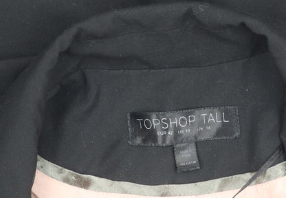 Topshop Women Black Tall Size 14 Blazer Jacket Notch Lapel Workwear