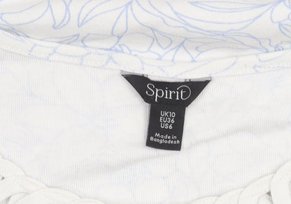 Womens UK Size 10 Spirit Ivory Basic T-Shirt