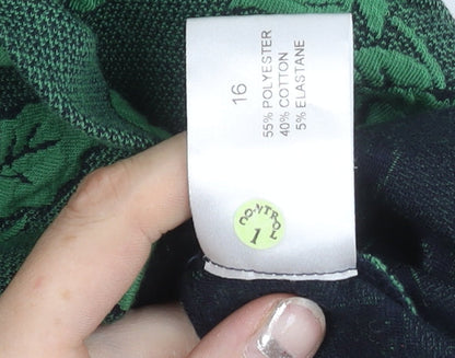 Dickins & Jones Women’s Green Floral Shift Dress Size 16