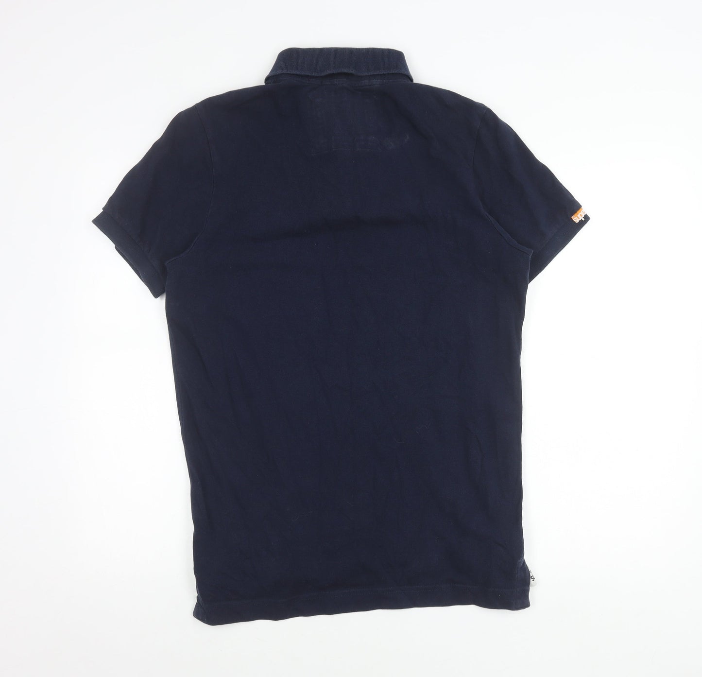 Superdry Men’s Blue Polo Shirt Size L Cotton Short Sleeve