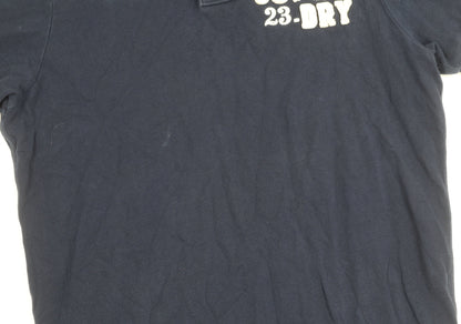Superdry Men’s Blue Polo Shirt Size L Cotton Short Sleeve