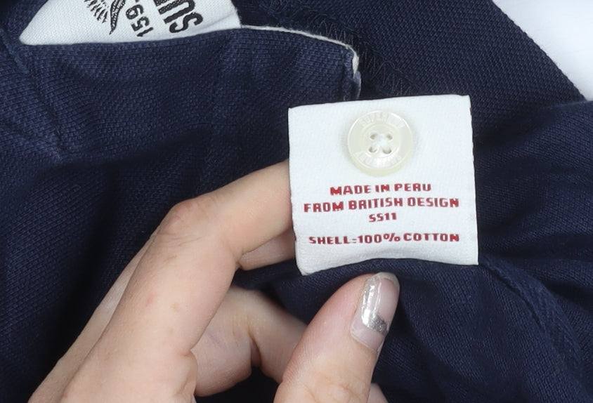 Superdry Men’s Blue Polo Shirt Size L Cotton Short Sleeve